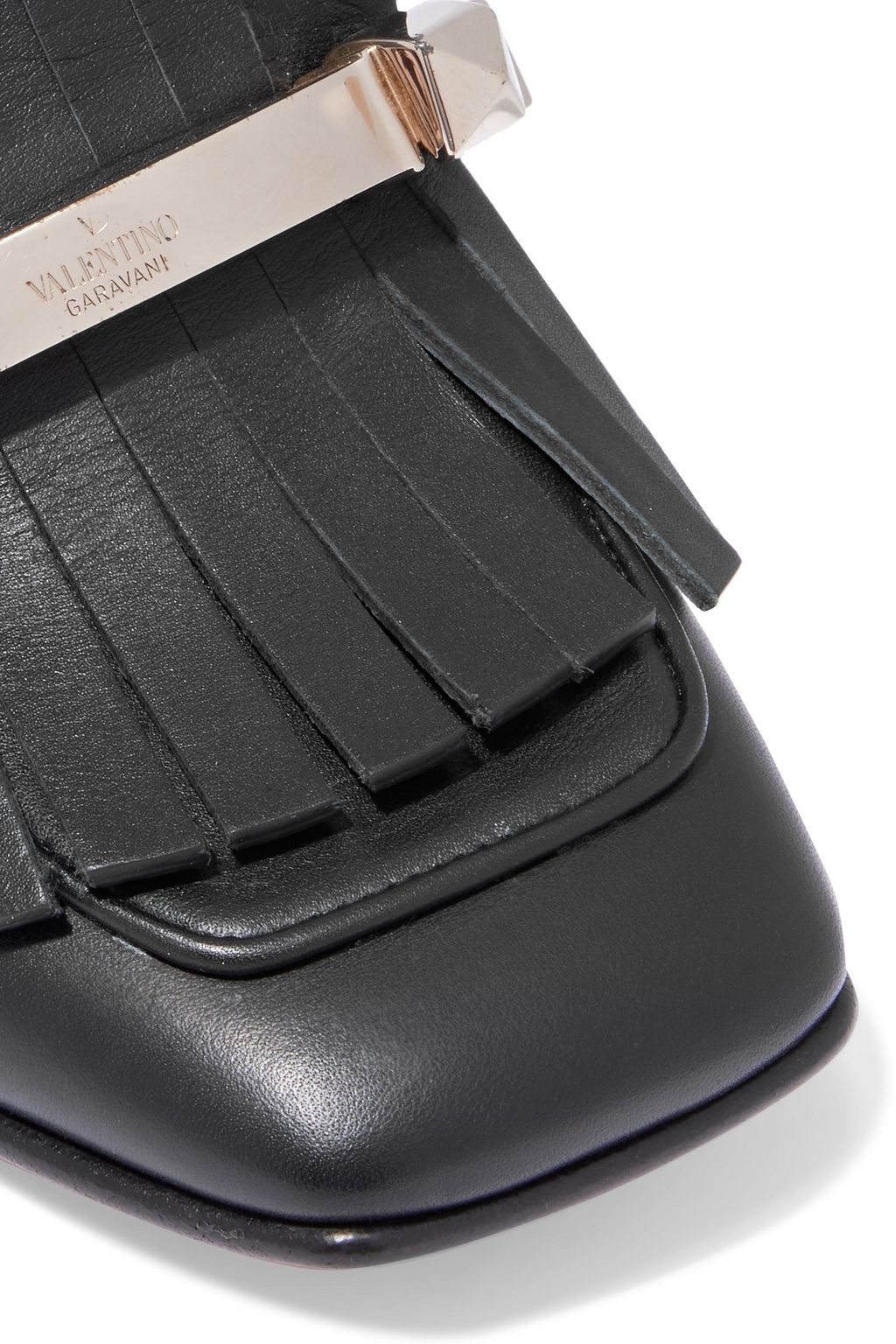 VALENTINO GARAVANI Uptown fringed embellished leather pumps