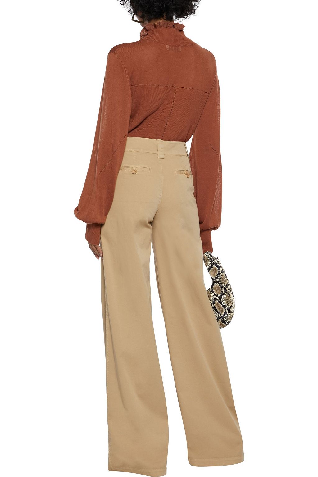 REDVALENTINO Cotton-blend twill wide-leg pants