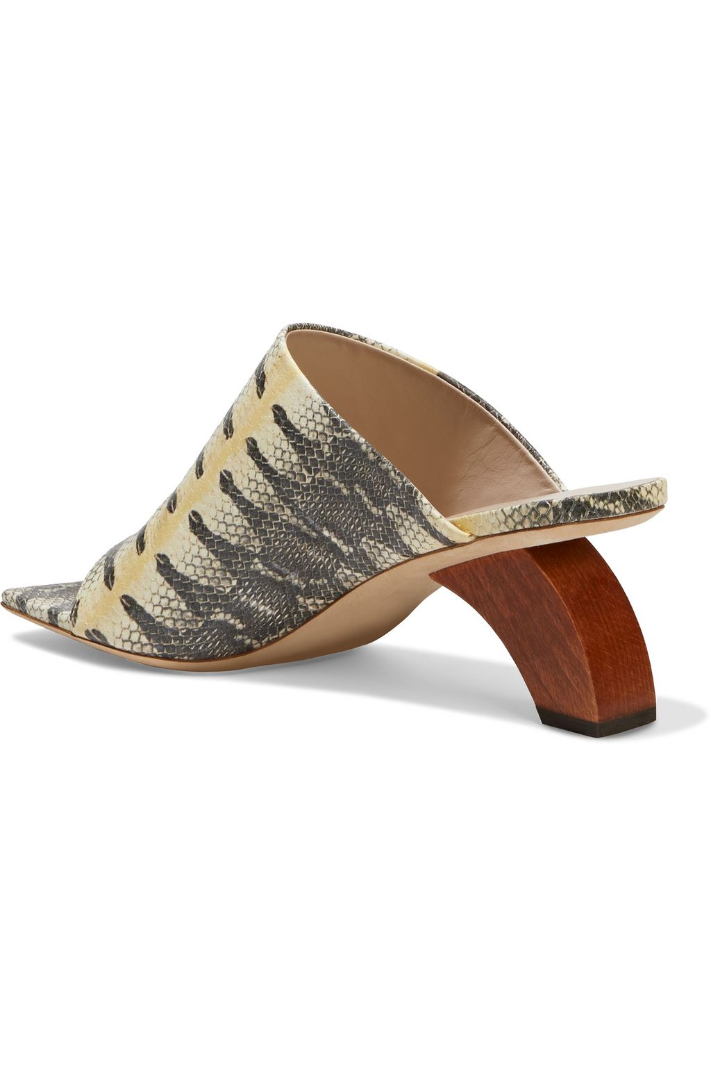 REJINA PYO Leah cutout snake-effect leather mules