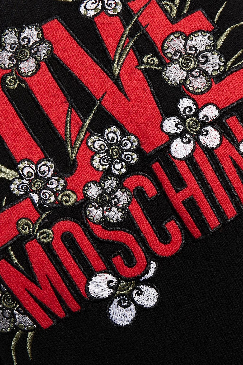 LOVE MOSCHINO Appliquéd knitted mini dress