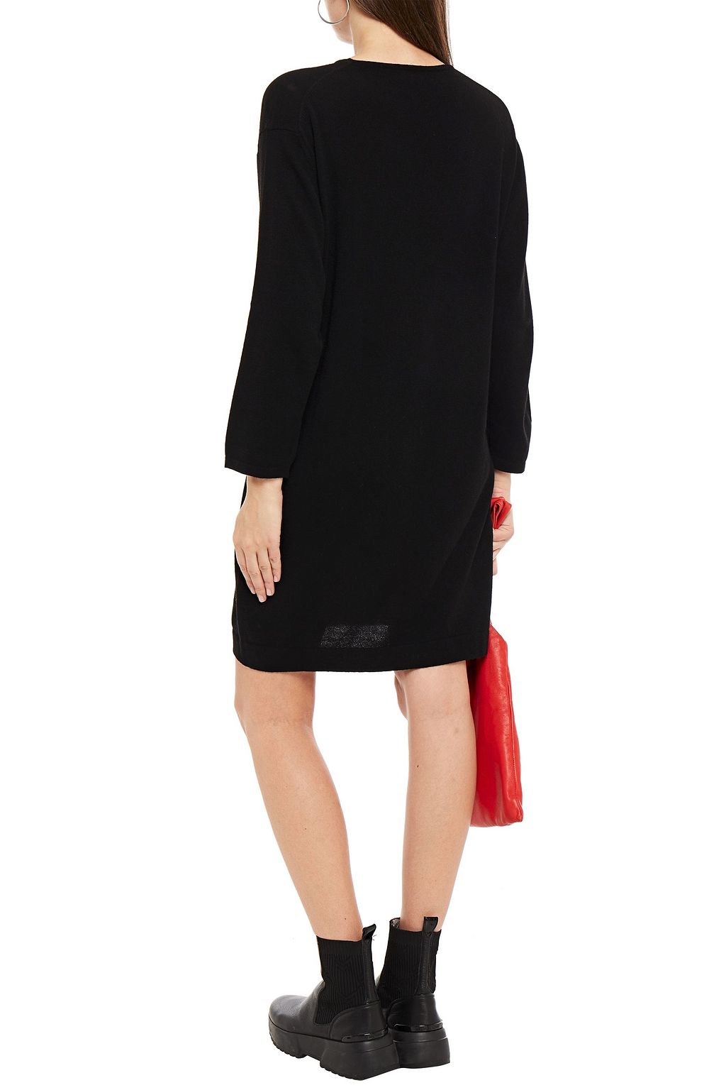 LOVE MOSCHINO Appliquéd knitted mini dress