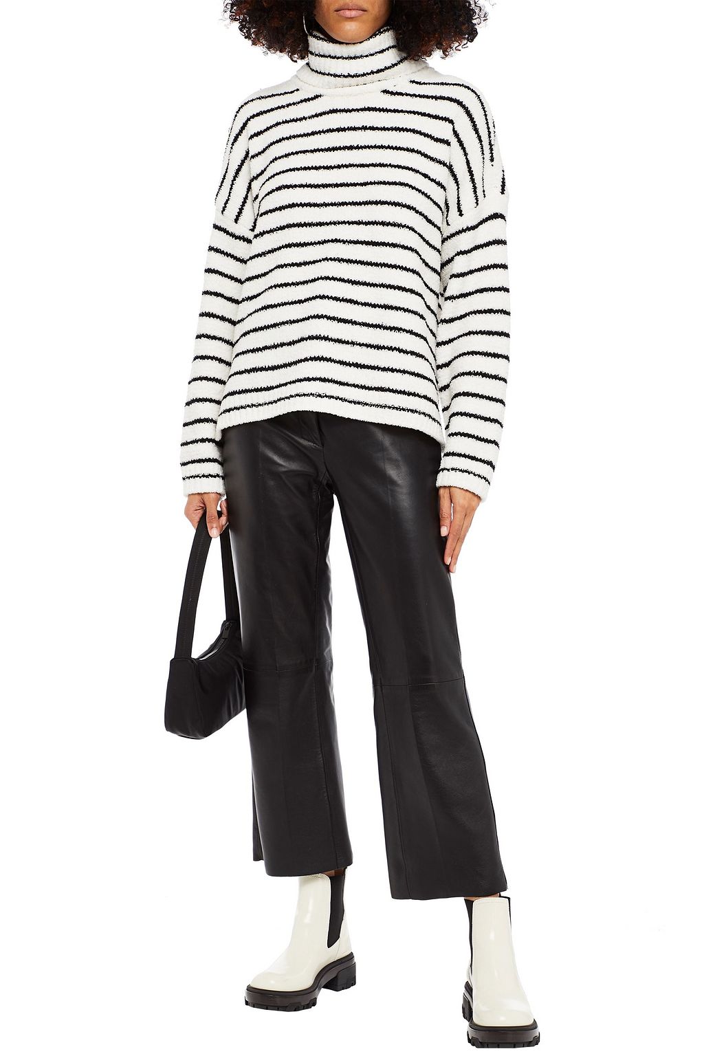 ATM ANTHONY THOMAS MELILLO Striped fleece turtleneck sweater