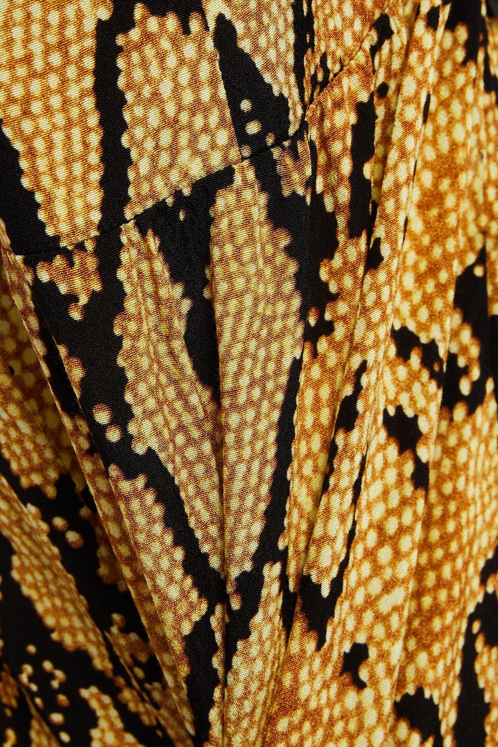 BA&SH Clever cropped snake-print crepe wide-leg jumpsuit