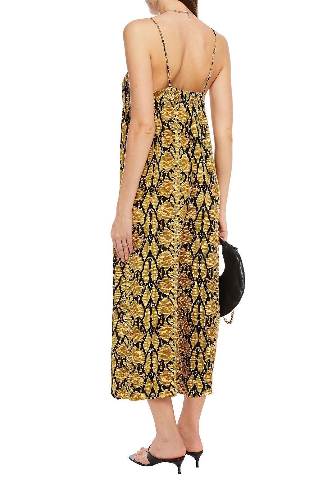 BA&SH Clever cropped snake-print crepe wide-leg jumpsuit