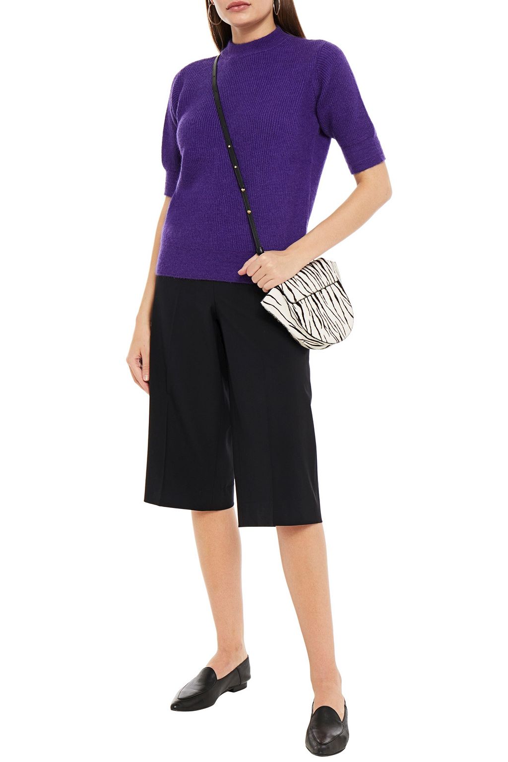 LOVE MOSCHINO Appliquéd ribbed-knit sweater
