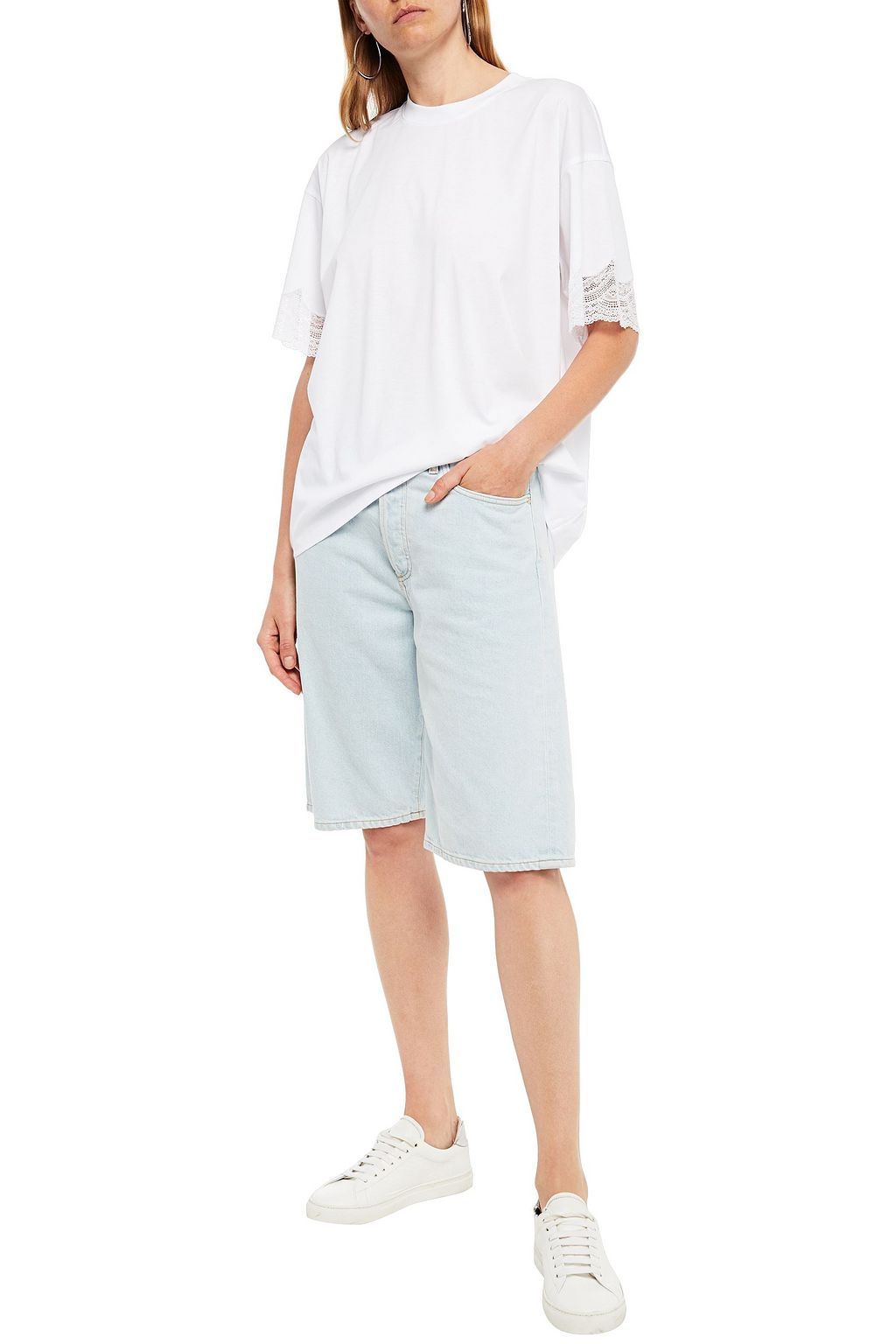 ATM ANTHONY THOMAS MELILLO Lace-trimmed cotton-jersey T-shirt