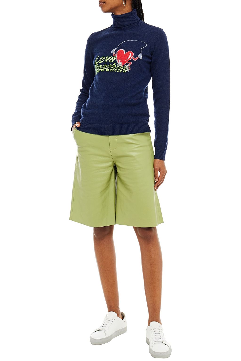 LOVE MOSCHINO Intarsia-knit turtleneck sweater