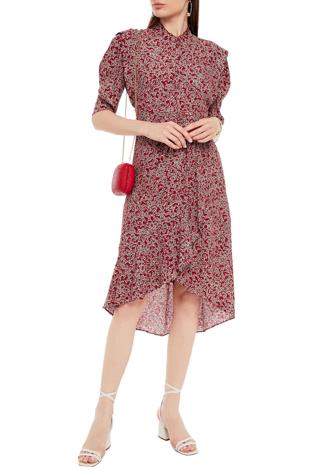 BA&SH Chelsea wrap-effect floral-print crepe dress
