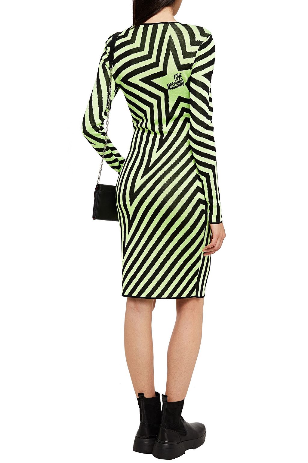 LOVE MOSCHINO Neon intarsia-knit dress