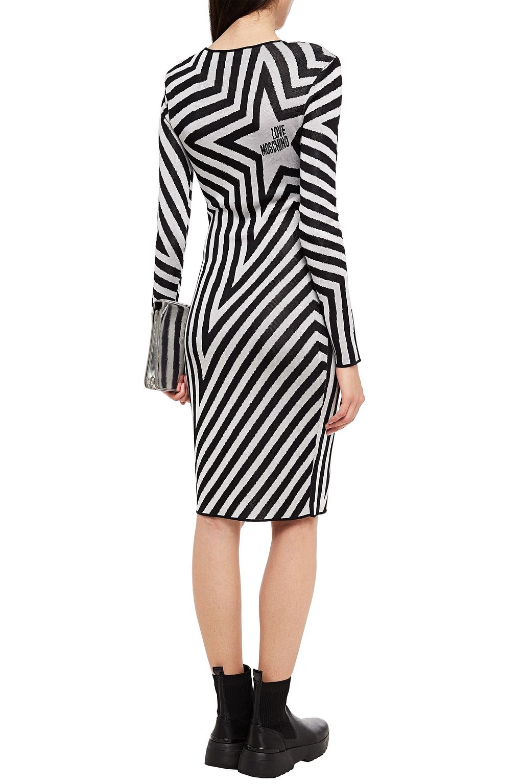 LOVE MOSCHINO Neon intarsia-knit dress