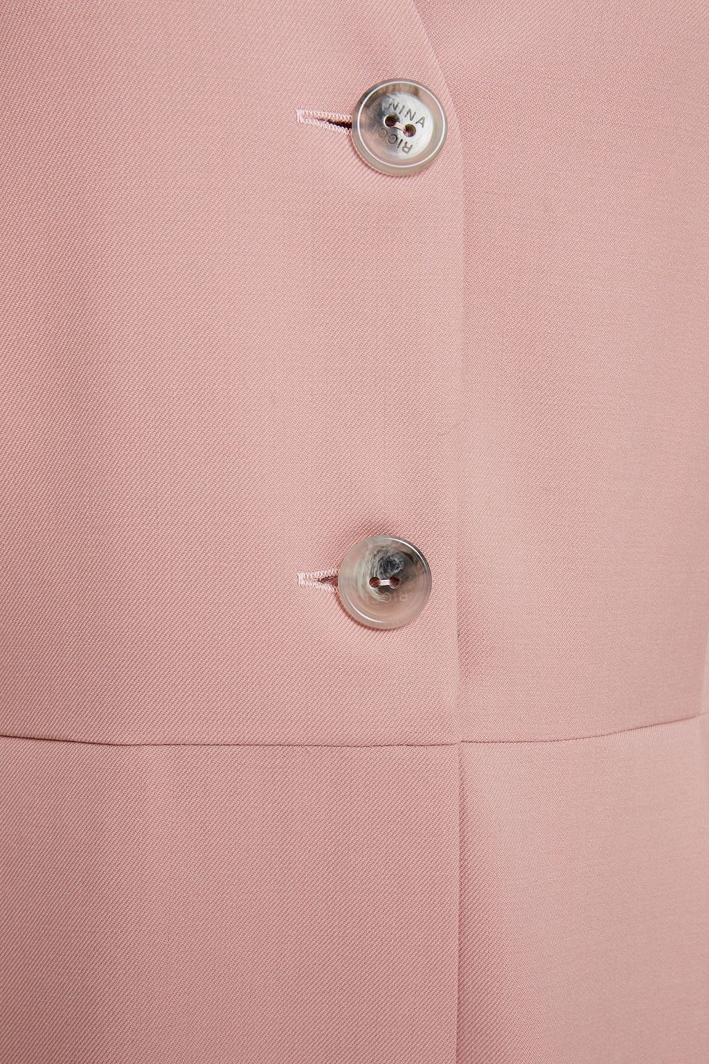 NINA RICCI Pleated wool-twill midi dress
