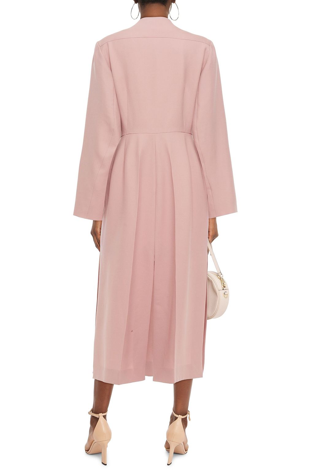 NINA RICCI Pleated wool-twill midi dress