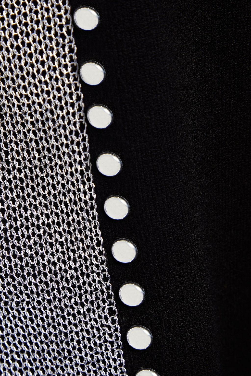 LOVE MOSCHINO Metallic-trimmed studded knitted mini dress