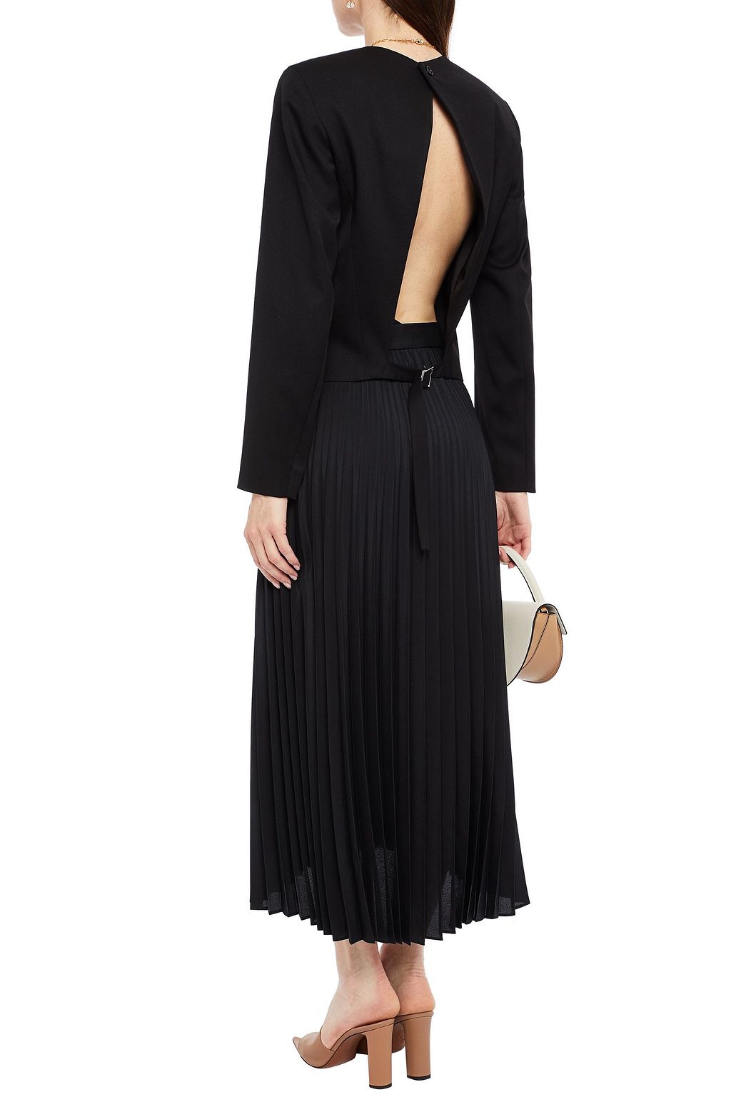 NINA RICCI Open-back wool-twill top