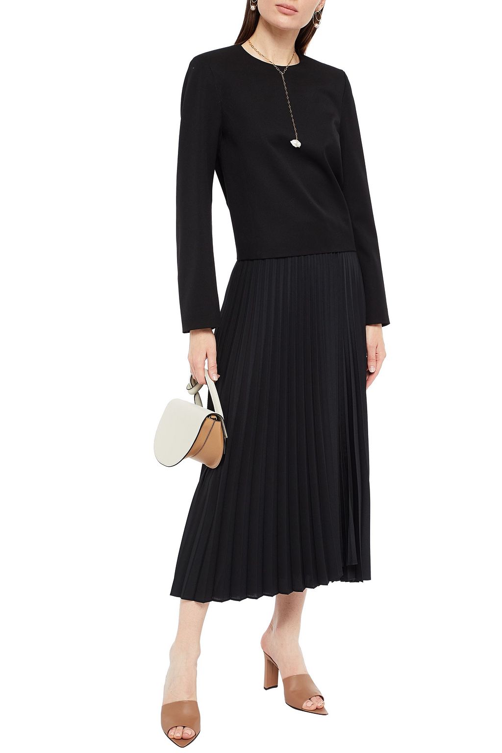 NINA RICCI Open-back wool-twill top