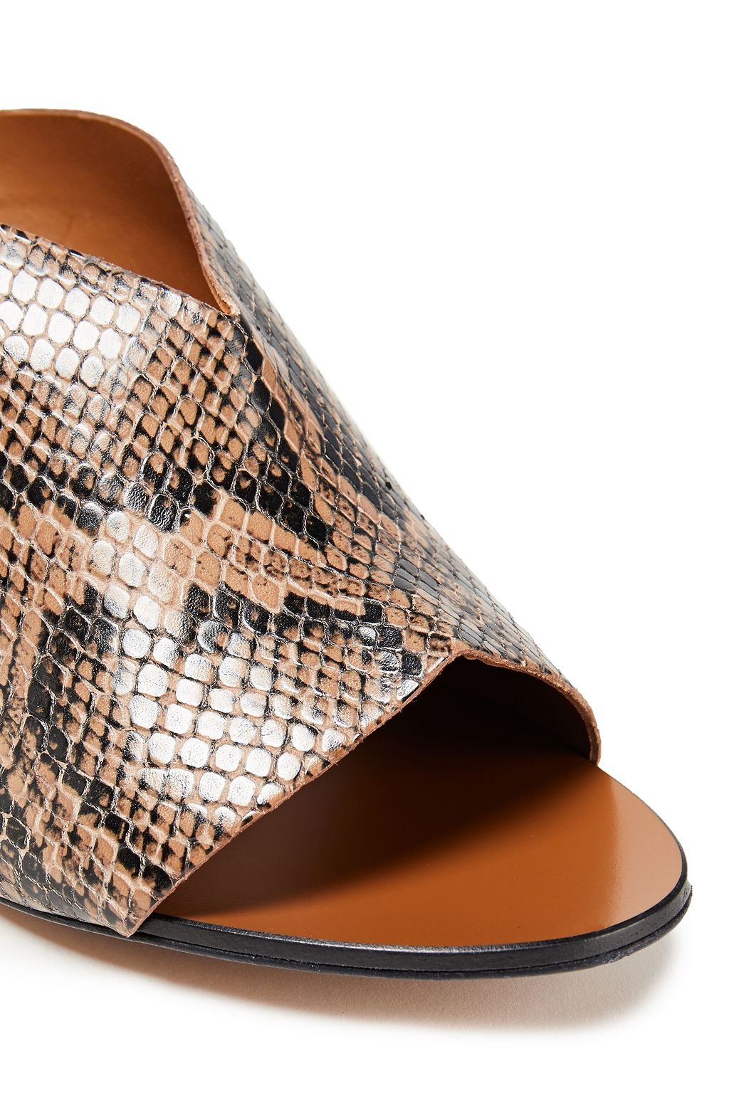 ATP ATELIER Snake-effect leather mules