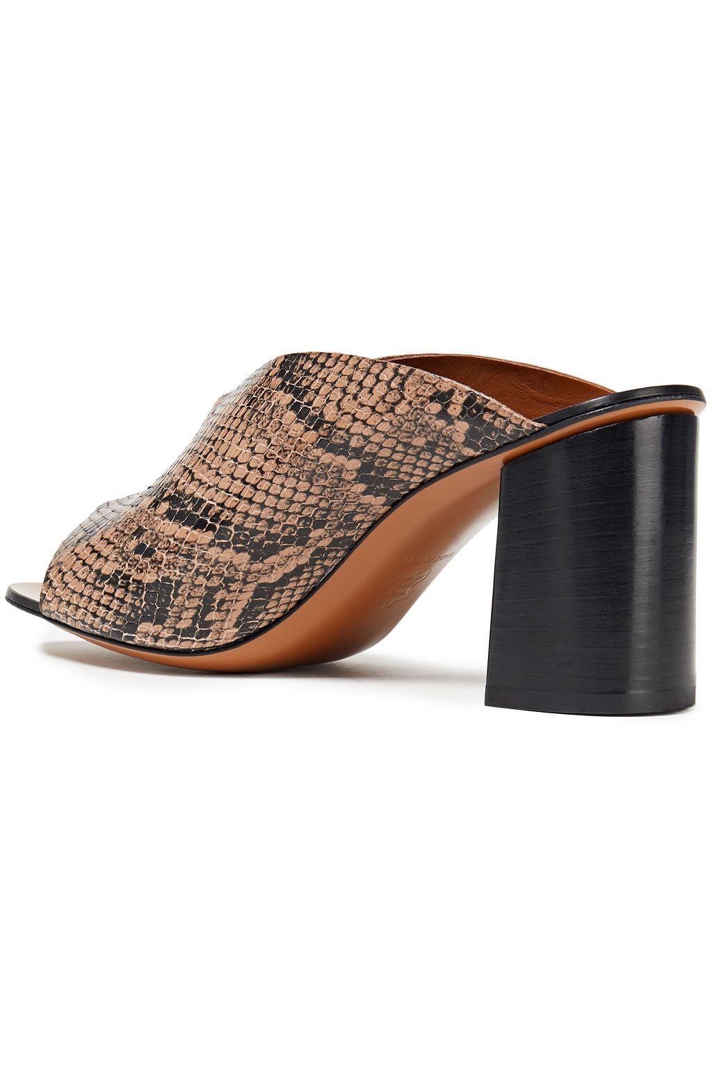 ATP ATELIER Snake-effect leather mules