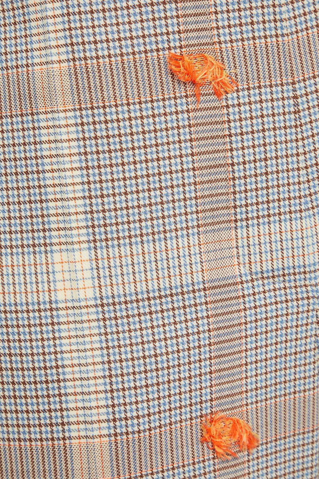NINA RICCI Fil coupé Prince of Wales checked wool-blend straight-leg pants