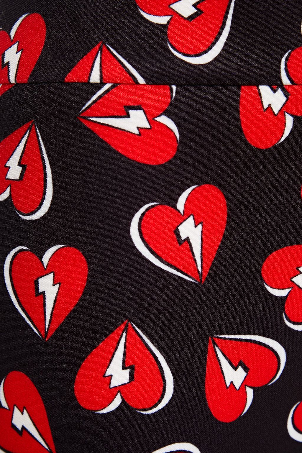 LOVE MOSCHINO Printed stretch-crepe mini skirt