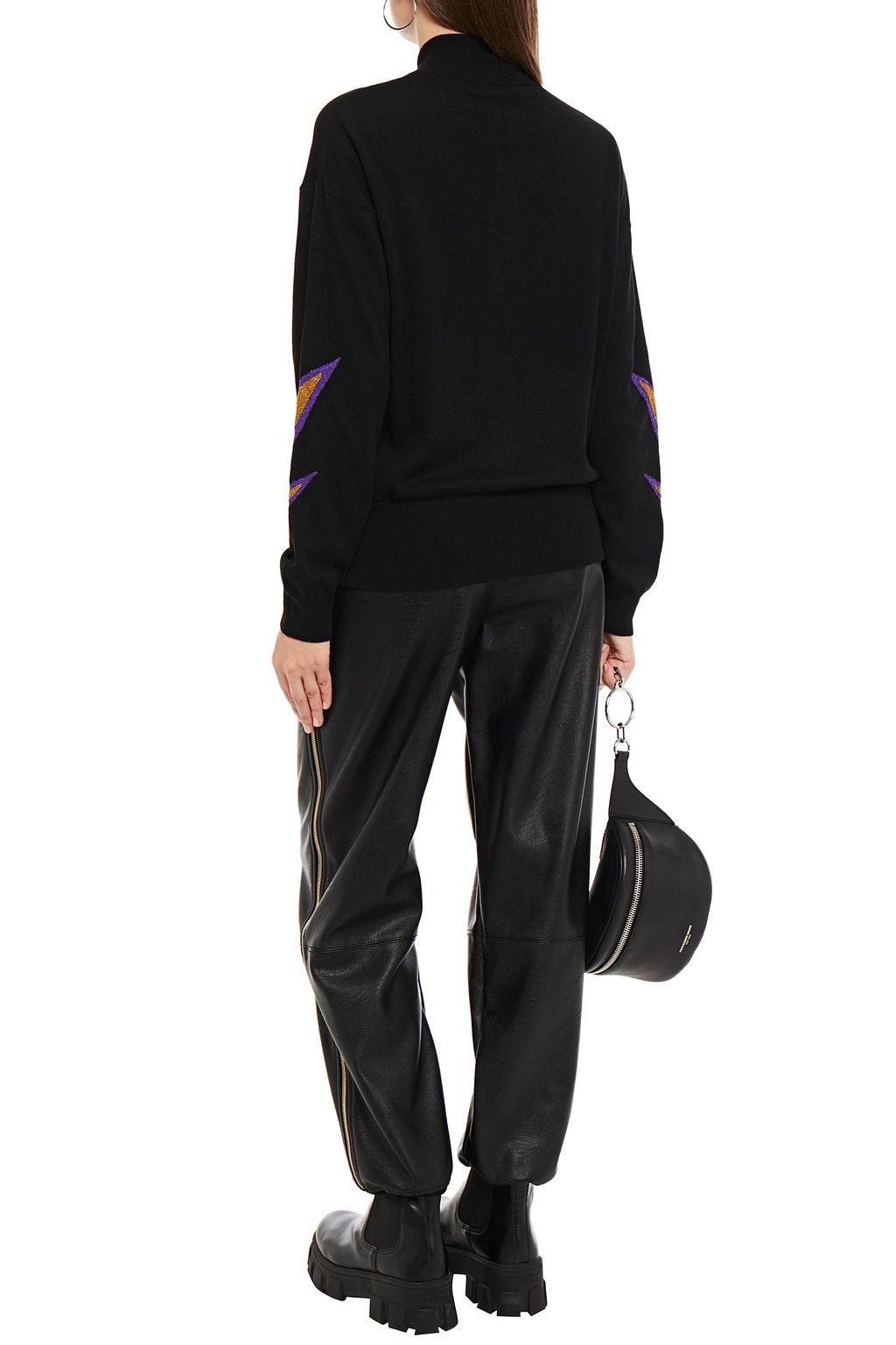 LOVE MOSCHINO Metallic intarsia-knit cardigan