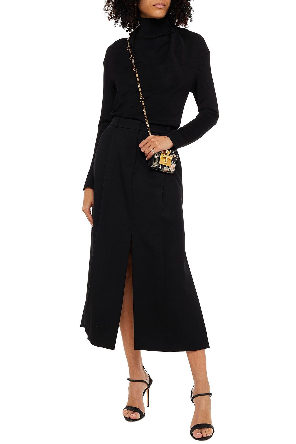 NINA RICCI Draped stretch-knit turtleneck sweater