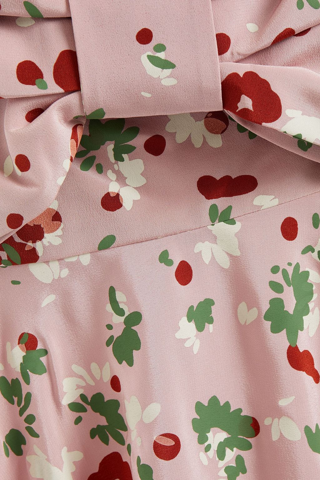 VALENTINO GARAVANI Bow-embellished floral-print silk crepe de chine dress