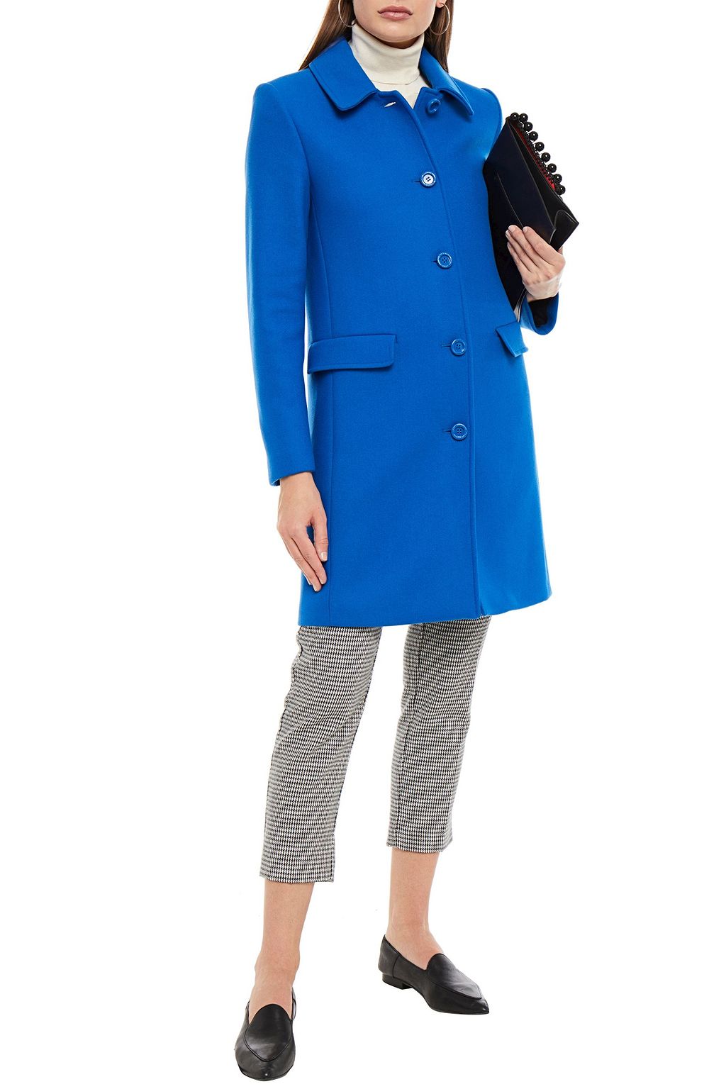 LOVE MOSCHINO Crystal-embellished wool-blend twill coat
