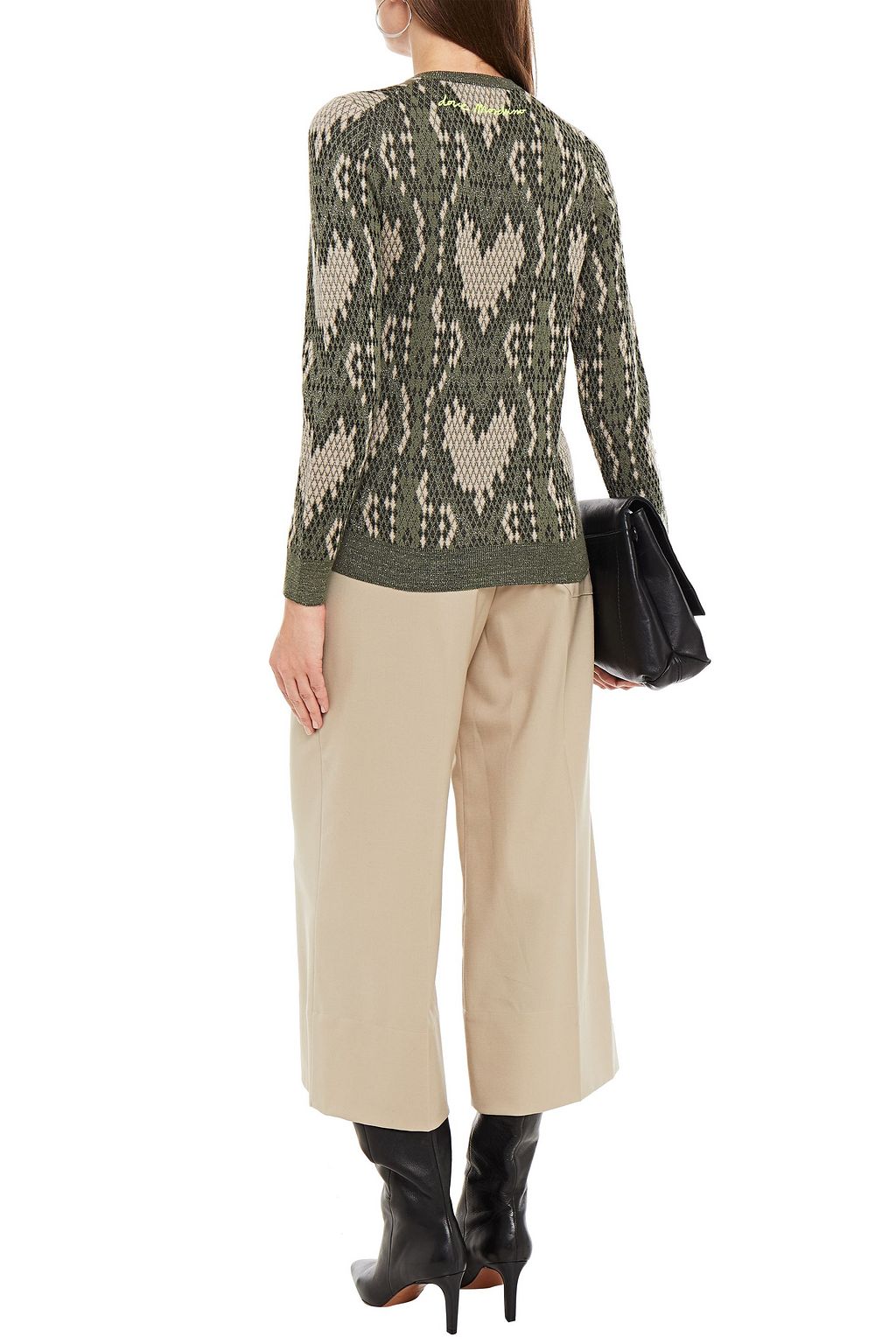 LOVE MOSCHINO Embroidered metallic jacquard-knit jacket