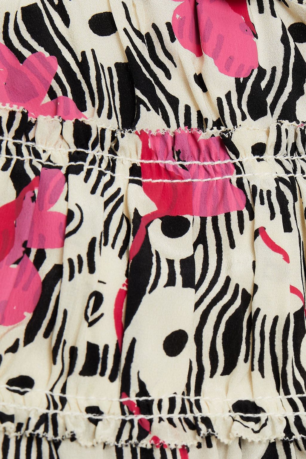 VALENTINO GARAVANI Ruffled printed silk crepe de chine dress