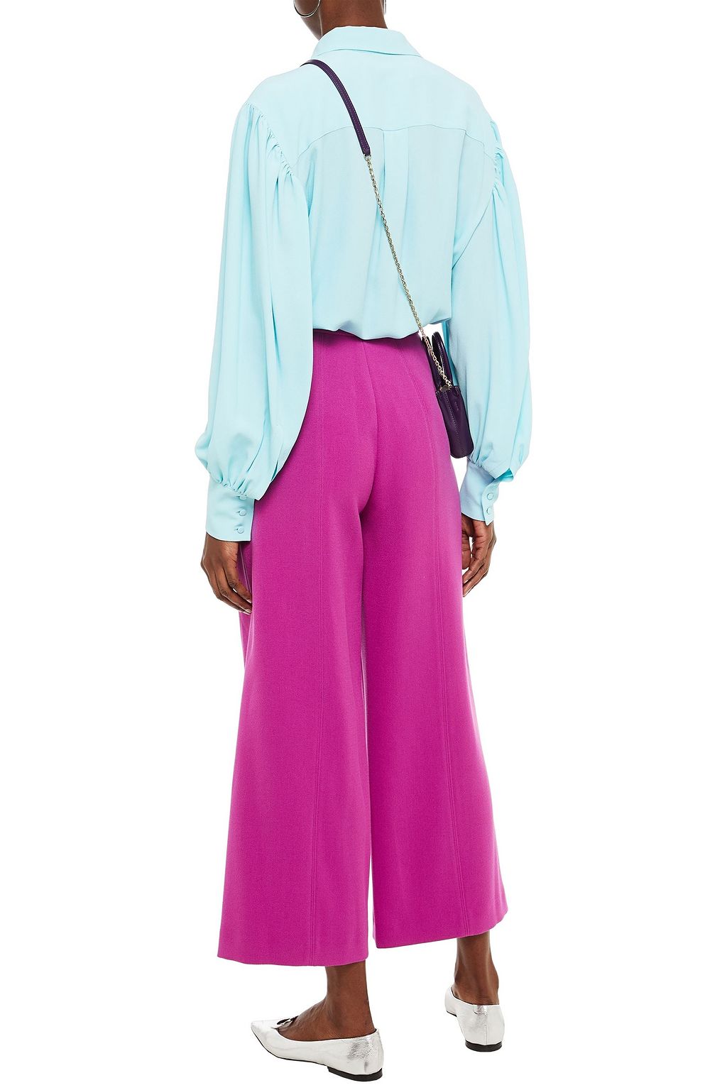 MSGM Gathered stretch-crepe shirt