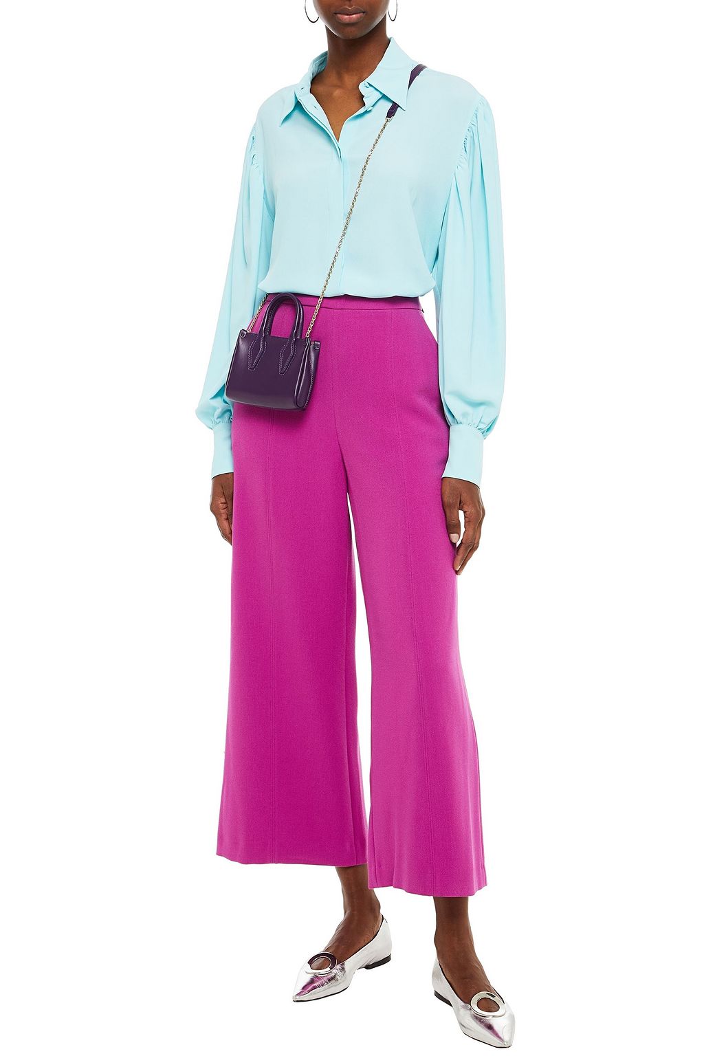 MSGM Gathered stretch-crepe shirt