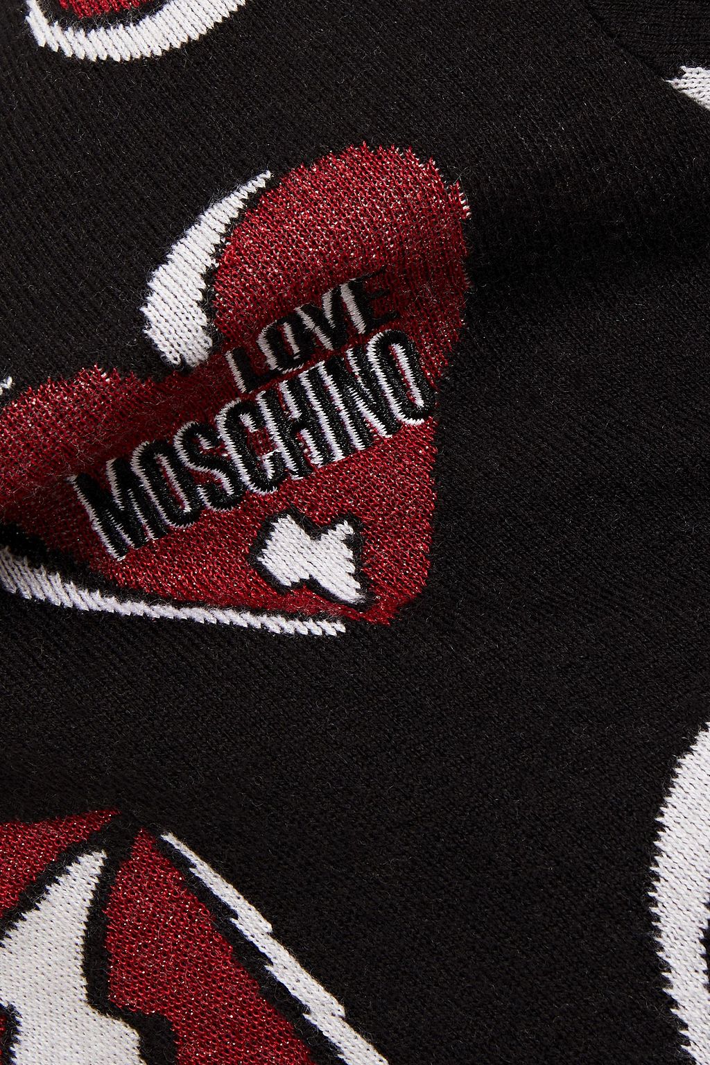 LOVE MOSCHINO Metallic jacquard-knit mini dress