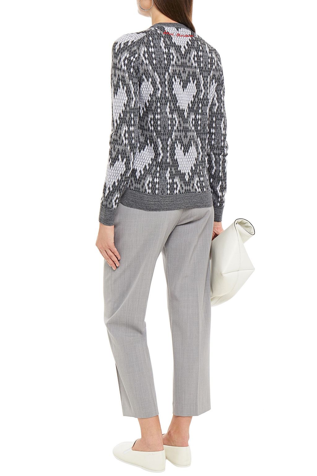 LOVE MOSCHINO Embroidered metallic jacquard-knit jacket