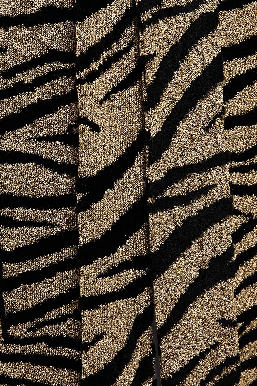 DUNDAS Belted metallic tiger-print jacquard-knit cardigan