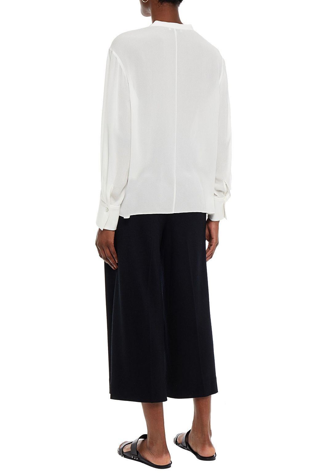 VINCE. Wool-blend felt culottes