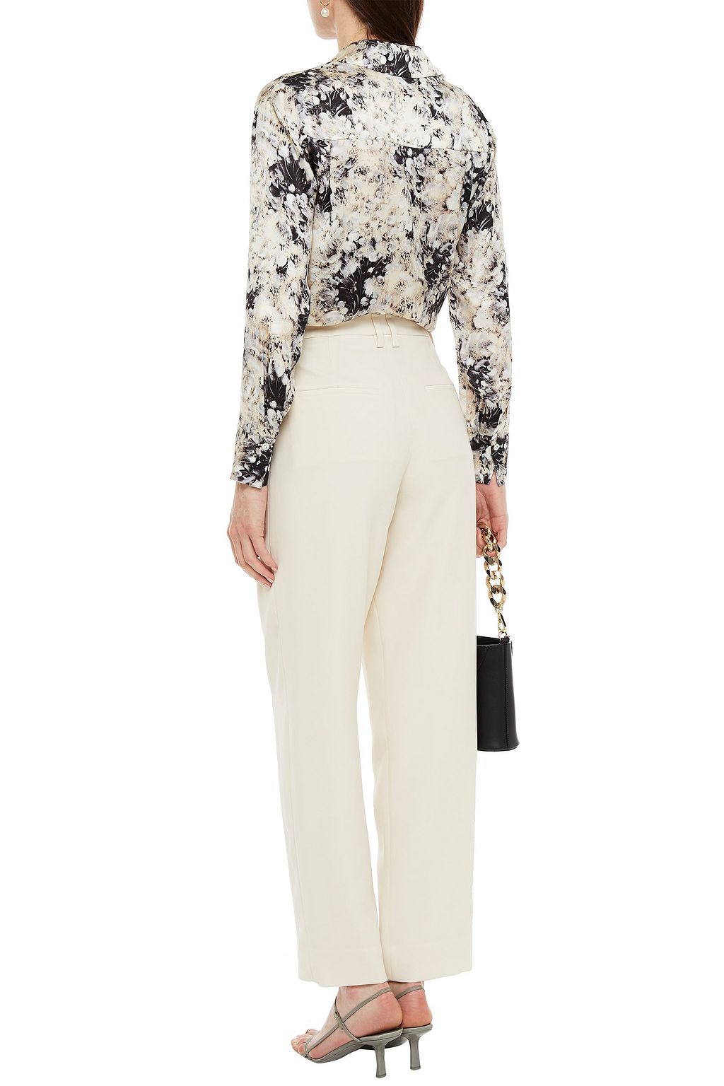 VINCE. Crepe de chine straight-leg pants