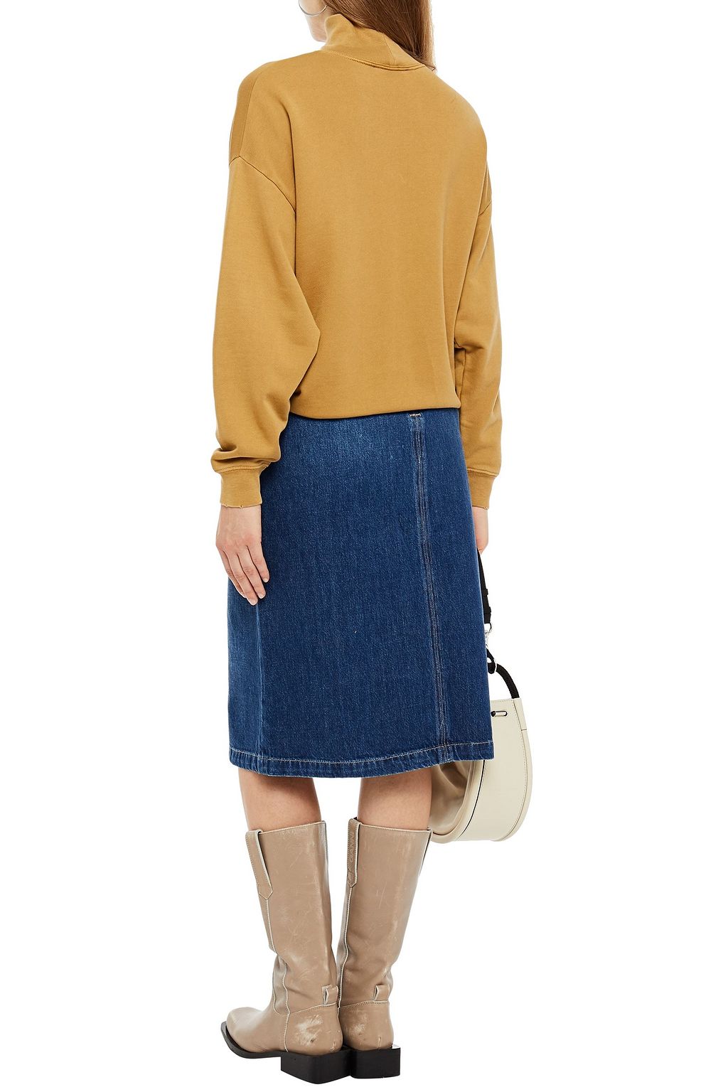 FRAME Organic French Pima-cotton terry turtleneck sweatshirt