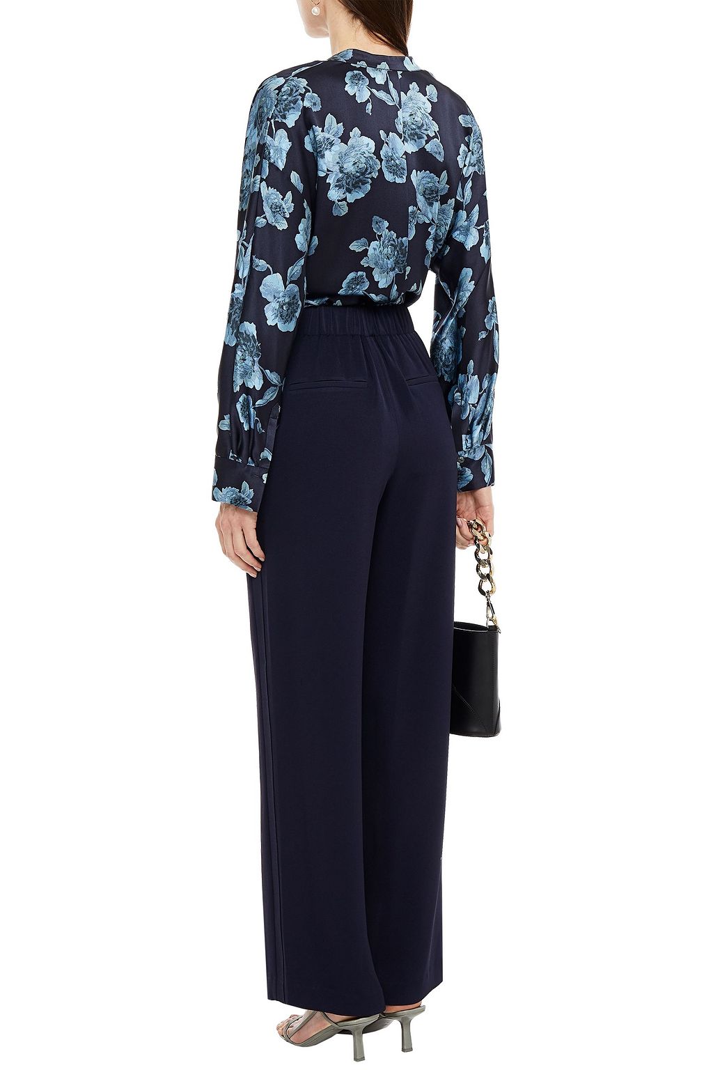 VINCE. Crepe de chine straight-leg pants