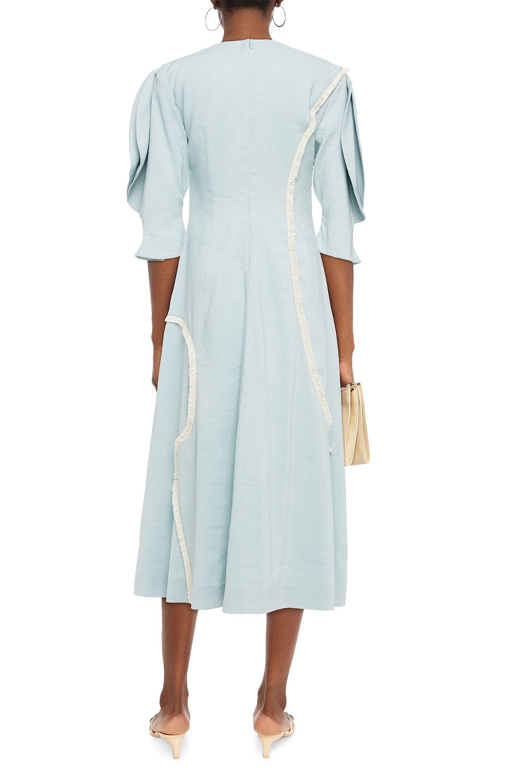 REJINA PYO Celine fringed gauze midi dress