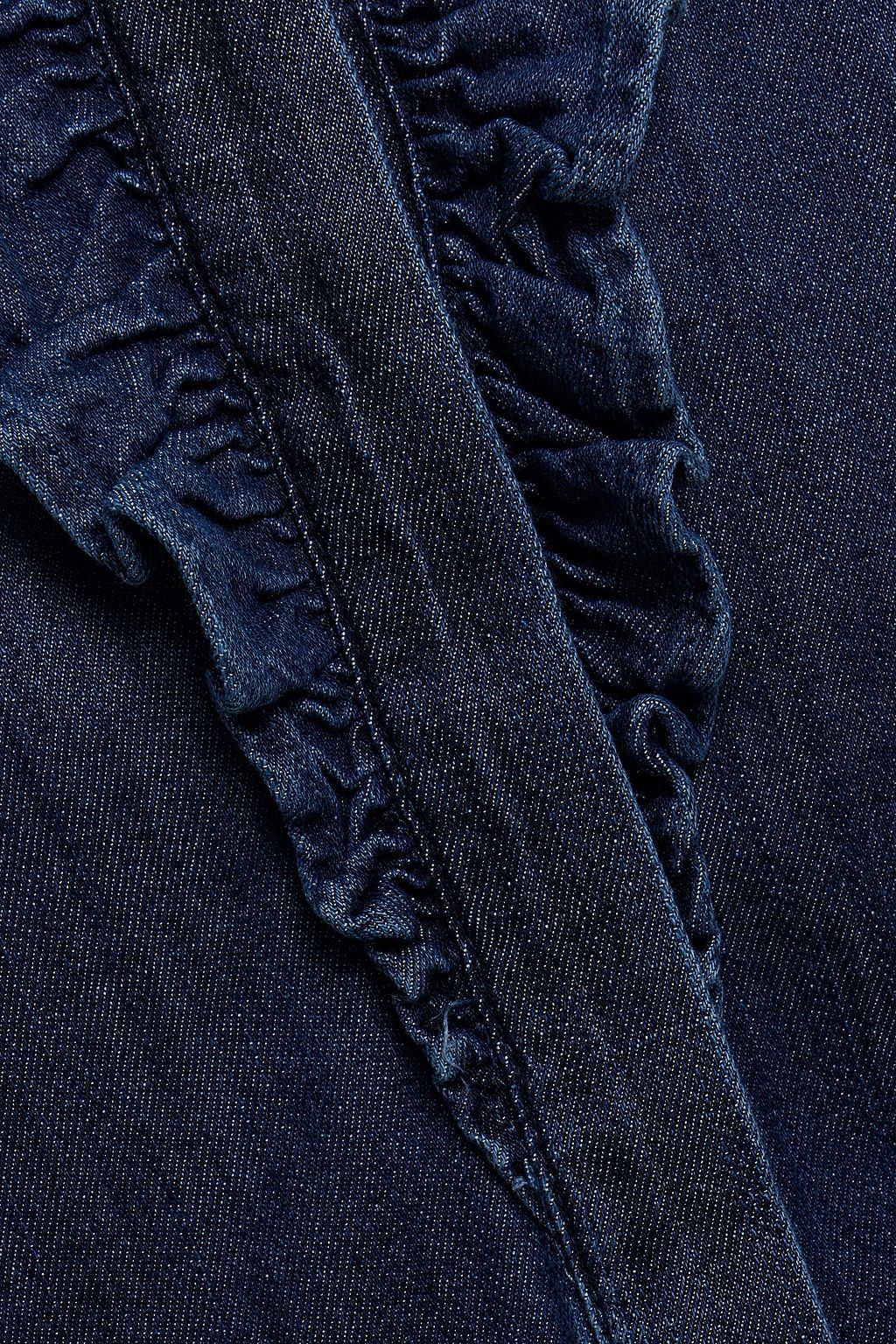 FRAME Ruffled dégradé denim shirt