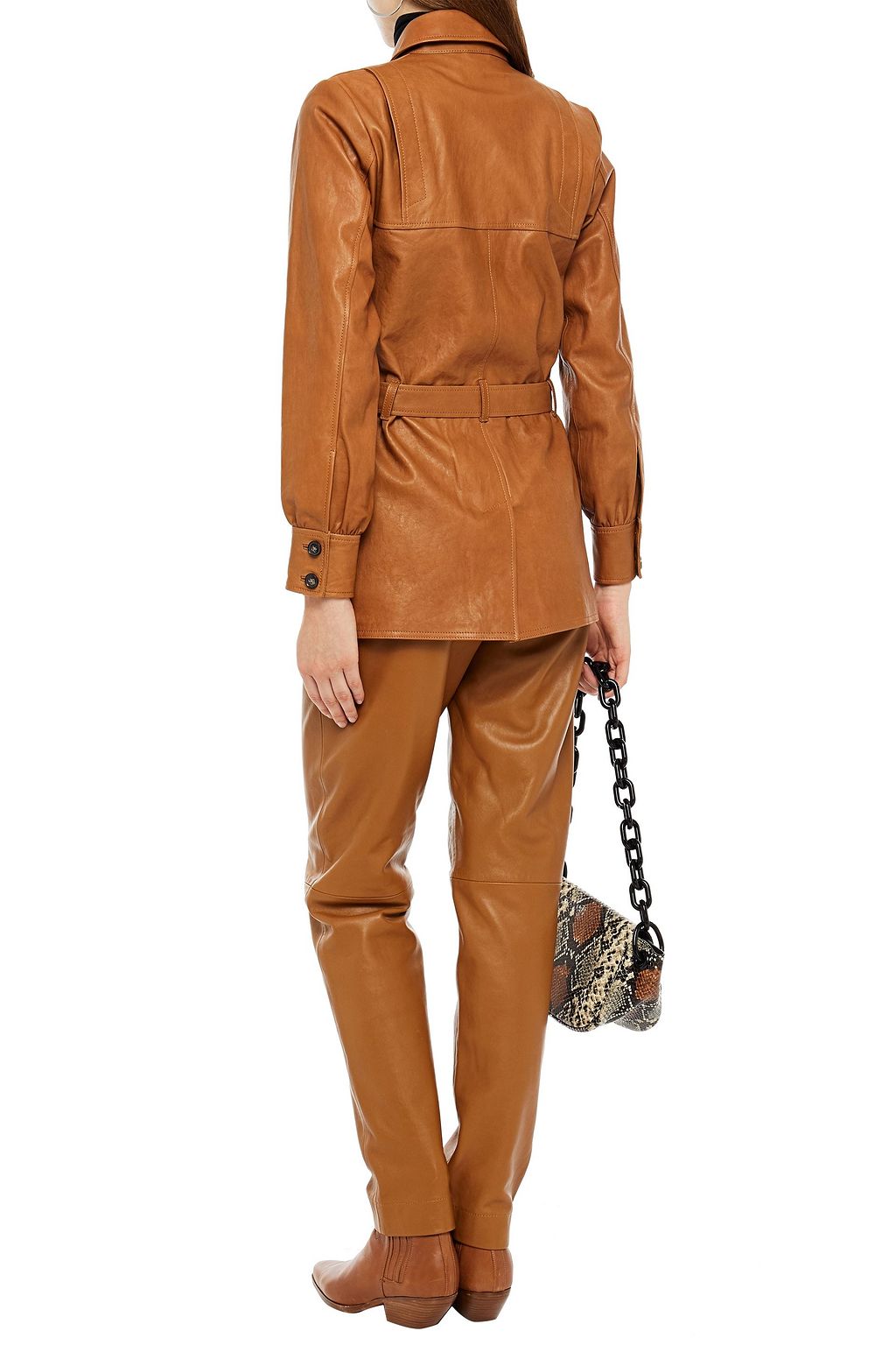 FRAME Belted leather jacket THE