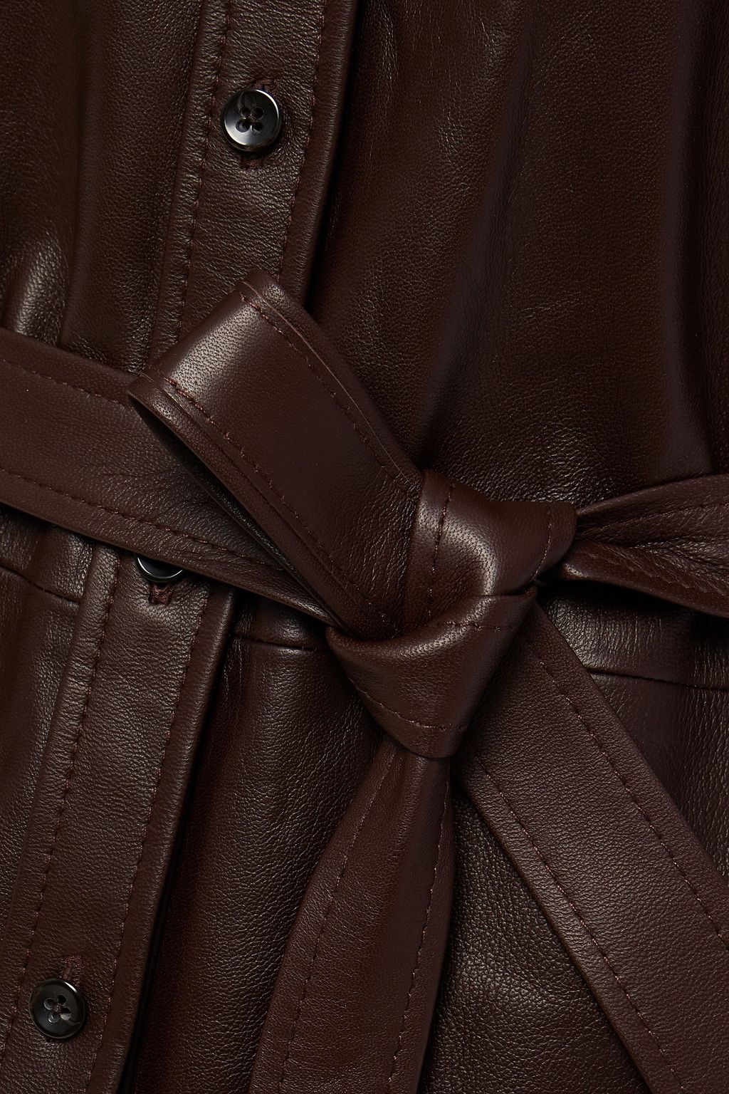 FRAME Belted leather shirt dress