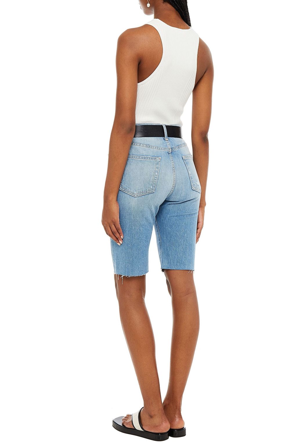 FRAME Le Vintage faded denim shorts