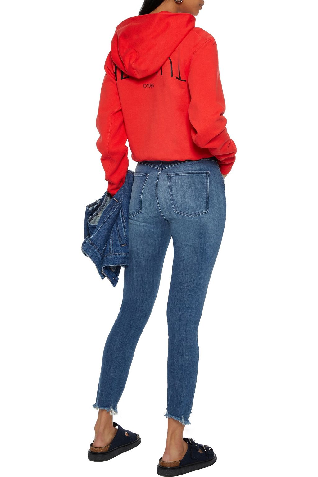 3X1 NYC W3 Skinny Crop distressed mid-rise skinny jeans