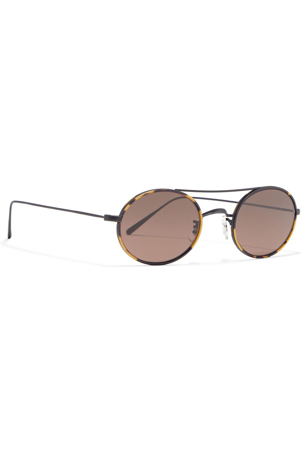 OLIVER PEOPLES Shai round-frame tortoiseshell acetate and titanium sunglasses