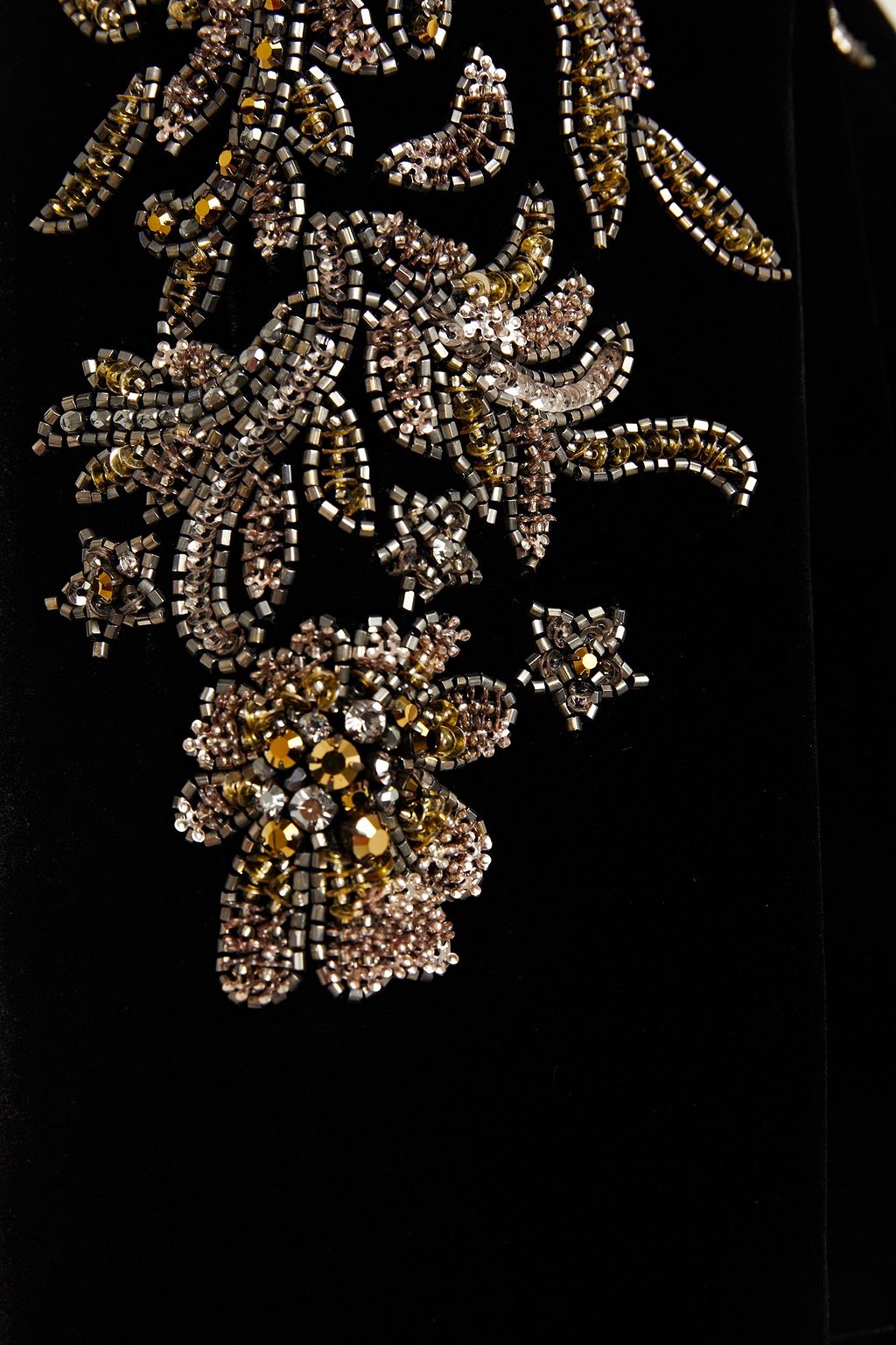 DUNDAS Embellished gathered velvet gown
