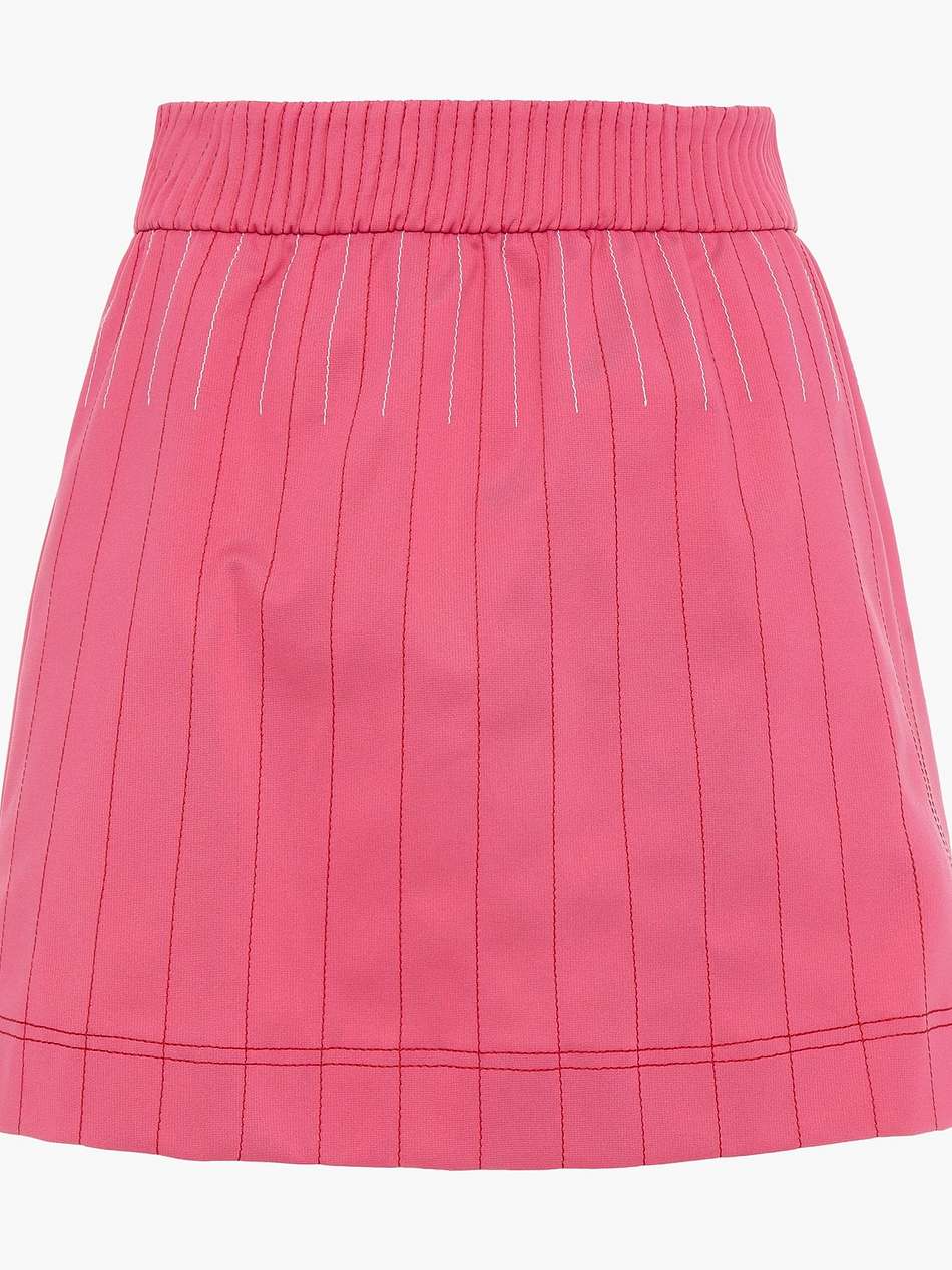 topstitched jersey mini skirt