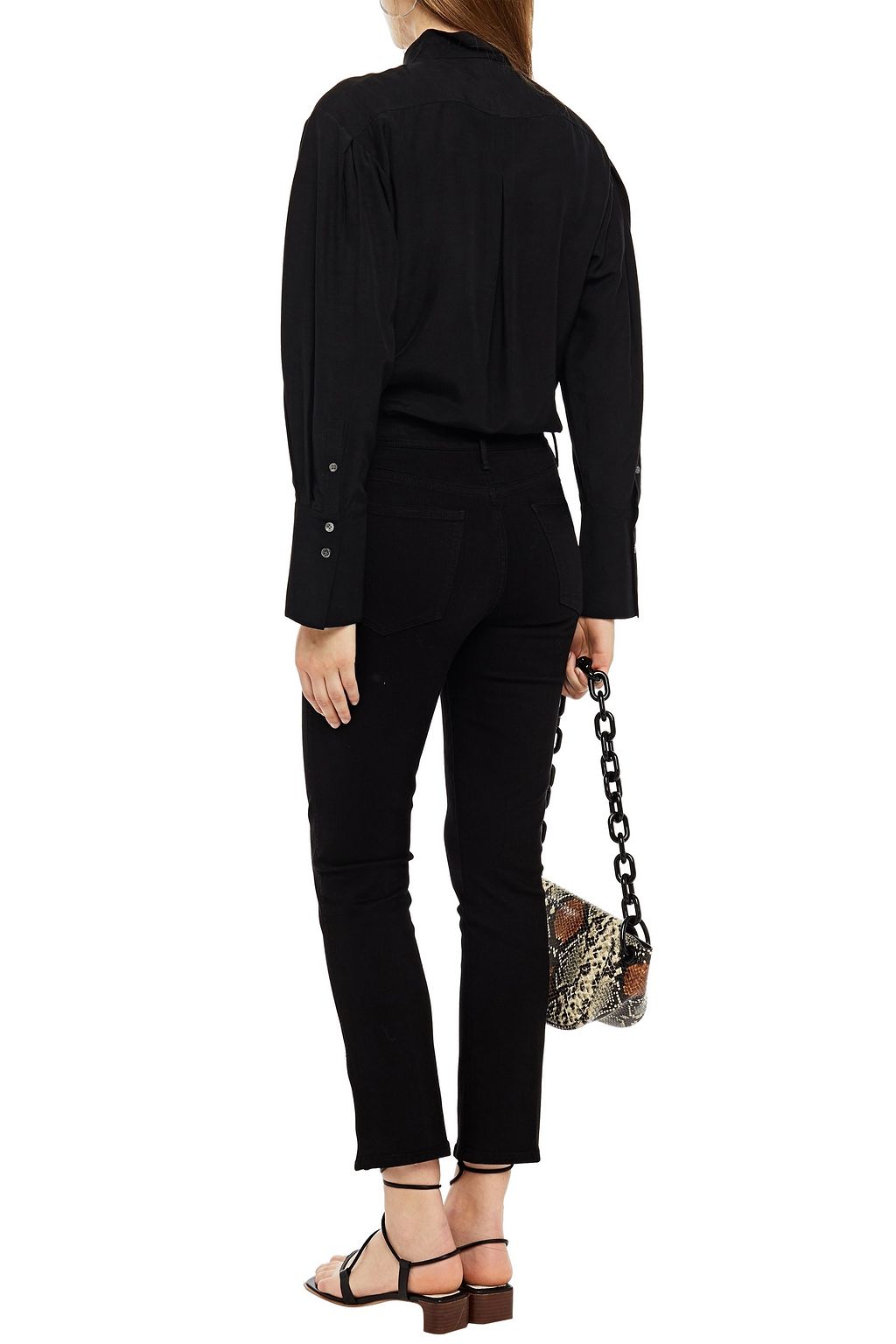 FRAME Wrap-effect faille bodysuit