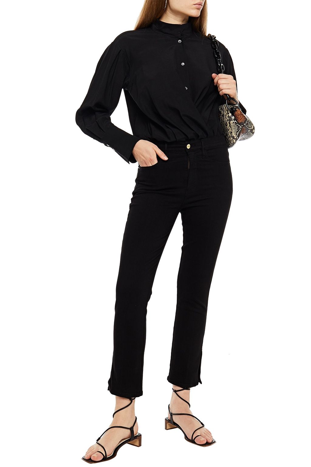 FRAME Wrap-effect faille bodysuit