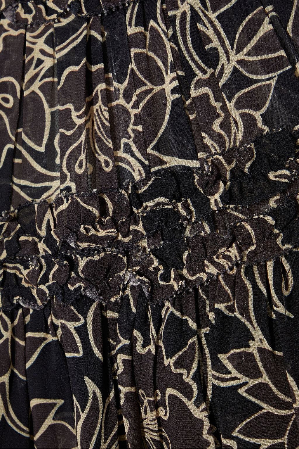 NICHOLAS Ruffle-trimmed floral-print chiffon blouse